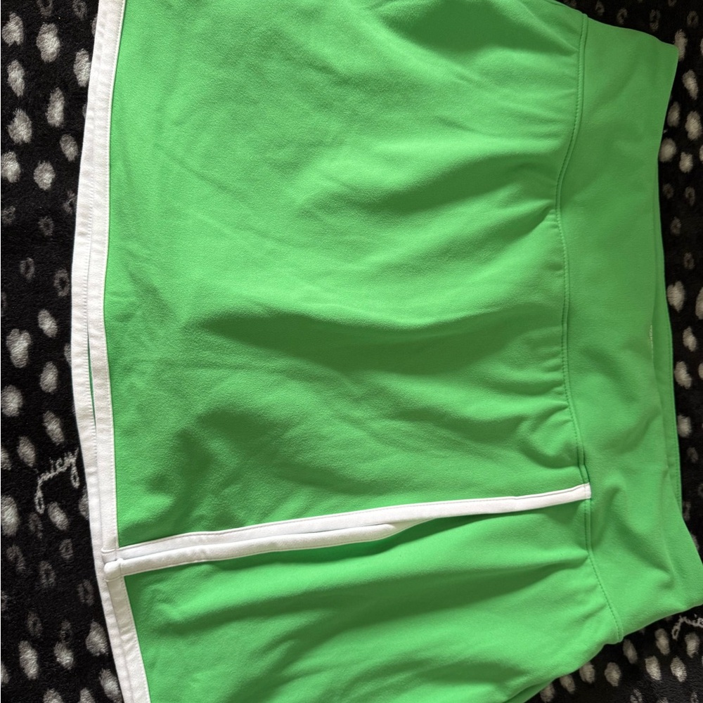Green Skirt with White Trim
